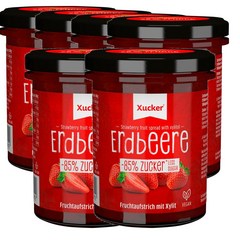 독일 슈카 Xucker Strawberry jam 로우슈가 딸기 스프레드 잼 220g, 6팩