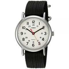 Timex 남녀공용 위켄더 38 mm 손목시계 스트랩 블랙/크림