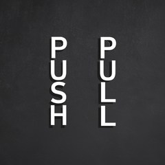 PUSH PULL 미시오 당기시오 표지판, 백색