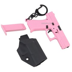 핸드건 거치대 글록 45 미니 키 체인 전술 권총 모양 슈팅 총 모델 플라스틱 열쇠 고리 휴대용 장식, [02] pink, 1개