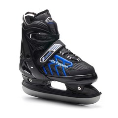 피겨 스케이팅 성인 아이스하키 나이프스케이트 초보자 입문, XL(160MM-275MM), 블랙+블루, 볼 나이프