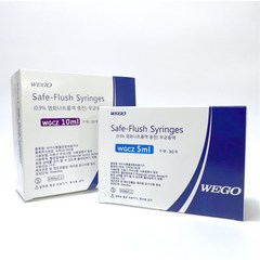 WEGO Safe Flush Syringes 위고 식염수 주사기 세이프 플러쉬 30개입, 5ml(30개입), 30개