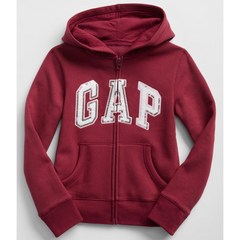 픽스키즈 갭키즈 GAP KIDS 걸즈 데일리 로고패치 기모 후드집업 와인브라운-반짝이로고 괴정점