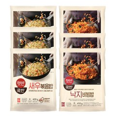 (냉동)cj제일제당(주) 비비고 새우볶음밥2인x3개+비비고 낙지비빔밥2인x3개, 6개, 428g