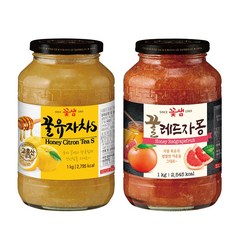 꽃샘 꿀유자차 1kg+꿀레드자몽 1kg, 1kg, 2개