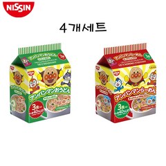 일본 NISSIN 닛신 호빵맨라면 앙팡맨봉지라면 라면 우동 앙팡맨 라면 우동 봉지 3개입 4개 세트, 앙팡맨봉지우동 2개, 앙팡맨봉지라면 2개