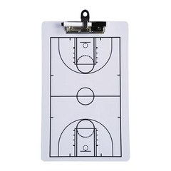 양면 농구 클립보드 전략 보드 프로페셔널 게임 플랜, 플라스틱, 하얀색