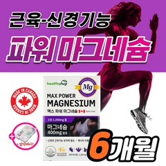 Mg 캐나다 직수입 마그네슘 400mg 신경 근육 기능 유지에 필요 영양제 약3개월 식약처 식약청 인증 마그 맥스 파워 마그네숨 보충 에 좋은 건강기능식품 +도레미잡화점 알약케이스, 90정, 2개