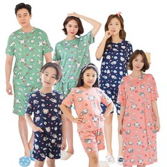 레이디클릭 하트펭귄 온가족파자마 커플잠옷 아동잠옷 수면 반팔