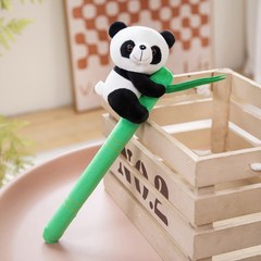 1+1 귀여운 소품 푸바오 인형 팬더 캐릭터 안마봉, 대롱대롱 팬더, 길이 30cm