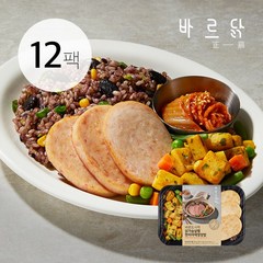 바르닭 바른도시락3 - 닭가슴살햄&현미야채영양밥, 260g, 12팩