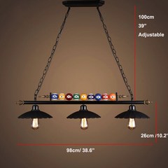 당구다이 당구게임 당구대대 당구대 섬현대 디자인 램프 당구 펜던트 조명 스누커 호텔 샹들리에 레스토랑, 05 3 Head Metal Shade