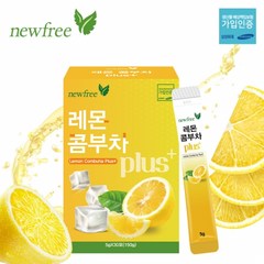 뉴프리 레몬 콤부차 30포 유기농 프로바이오틱스 분말스틱 비타민, 5g