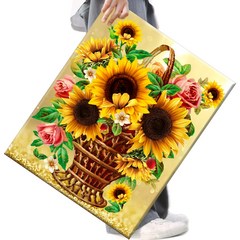 FASEN 액자 보석십자수 캔버스형 DIY 키트 40 x 50 cm, FAN22.해바라기 꽃바구니, 1세트