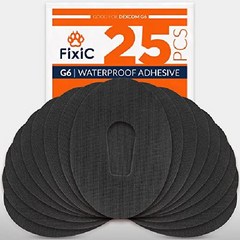 FixiC G6용 접착 패치 25팩 프리미엄 방수 미리 자른 뒷면 용지 긴 고정! (멀티 컬러), Black