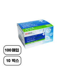 ANA메딕스 프랩스왑 소독용 알콜솜 100매, 10개, 100매입