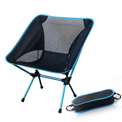 낚시 캠핑 초경량 접이식 해변 의자 야외 가구 7075 Al 옥스포드 패브릭 최대 150kg 달 의자 판매 중, 하늘색 M, 1개