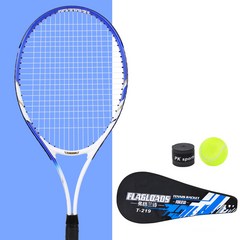 DsdMat 경량 테니스라켓 테니스채 입문용 초보자용 테니스연습 트레이닝 가방포함 테니스 세트, 블루