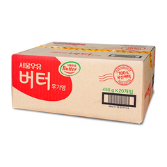 서울우유 버터 국산 무가염 9kg [450g x 20개입(1박스)], 20개, 450g