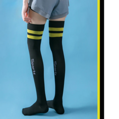 (1+1) 흘러내림 방지 골프 오버니삭스 2켤레 세트 UV자외선차단 스트라이프 여성 긴 장목 무릎 양말 필라테스 겸용 롱 니하이삭스
