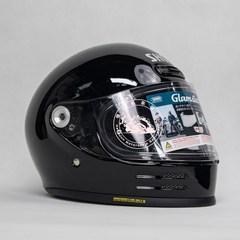 오픈페이스헬멧 소두핏헬멧 경량 레트로 헬멧 글램스터 크루즈 라떼 오토바이 풀 프리 클라이밍, Glossy Black+L