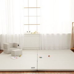디자인스킨 캔디 클린핏 논슬립 아기 놀이방 폴더매트 특대형 290, 크림화이트