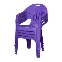 [공룡플라스틱] 야외용 플라스틱 팔걸의 의자(웰빙의자) 4개 세트, 웰빙의자 4개(보라색)