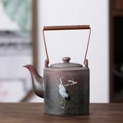 Ruihe Chengxiang Crane Pot Kiln-Karse Pottery Tea 세트 싱글 팟 콜드 워터 주전자 빈티지 간단한 주전자 크레인 구식 냄비, 샹헤 틸트 냄비, 1개