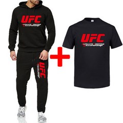 UFC 후드 긴팔 츄리닝바지 반팔 티셔츠 3종 트레이닝복세트 주짓수 격투기