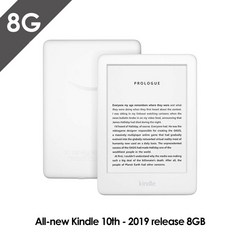 이북리더기 전자책 완전히 새로워진 Kindle 블랙 2019 버전 내장형 전면 조명 와이파이 8GB e북 전자잉크, 전자 책 리더 + 케이스 + 화면, 8GB White