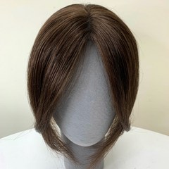 루나갤러리 여자정수리가발 인모 수제 메쉬 부분 가발 T2, 모카브라운, 1개