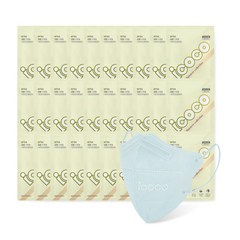 아이코코 레인보우 컬렉션 KF94 마스크 대형 30매, 1개입, 30개, 라이트블루(하늘색)