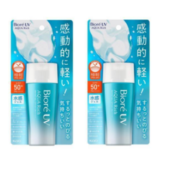 일본 Biore UV 비오레 선크림 아쿠아리치 워터리 젤 70mL 2개 세트 SPF50 PA 선스크린 선크림 얼굴 몸용