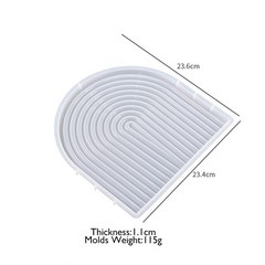 시멘트 U 모양의 트레이 도자기 금형 DIY 콘크리트 석고 아치 무지개 배경 장식 웨이브 코스터 스토리지 과일 만들기, 02 02, 1개