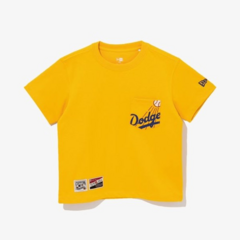 뉴에라 키즈 반팔티 MLB 쿠퍼스 타운 포켓 LA 다저스 티셔츠 옐로우 13679512