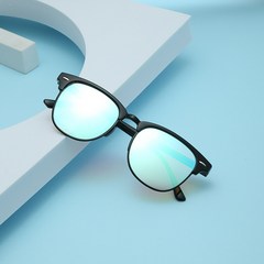 적록 색맹 홍조증 및 색약자를 위한 안경 플라스틱 하프 프레임 양면 코팅 렌즈