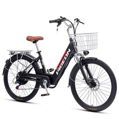 MONTHERIA 성인 전기 자전거 48V 리튬전지 이륜 출퇴근 배달 전동 바이크 B918-31, 10Ah/30-35km, 흑적색 26인치