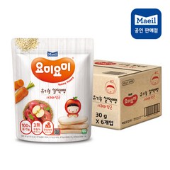 요미요미 유기농 쌀떡뻥 30g 5팩, 사과와당근, 5개