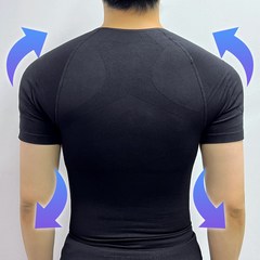 바디킹 남자 어깨뽕 반팔티셔츠 어깨패드 보정속옷
