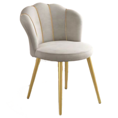 BOSUN 골드 벨벳 인테리어 의자 등받이 화장대의자 예쁜의자 디자인 카페 식탁의자, 그레이, 1개