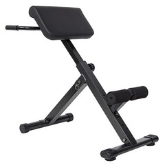 BalanceFrom 조절 가능한 로마 의자 AB 백 하이퍼익스텐션 벤치 손잡이 포함 136.1kg(300파운드) 용량 블랙113366