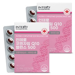 인테로 코엔자임 Q10 큐텐 밸런스 2박스 (총4개월분) 코큐텐 플러스 항산화 높은 혈압감소 영양제 캐나다