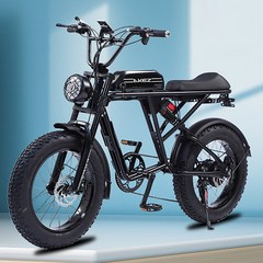 주호쑈 자토바이 전기 자전거 팻바이크 AKEZ PAS 전동 출퇴근 통근 배달 가성비 추천, 싱글베터리 48V 750W 13AH, 블랙