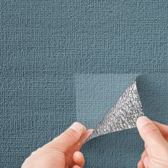 쿠셔니벽지 폭 50cm x 20m 격자무늬 스티커 접착식 붙이는 벽지 곰팡이방지 오염방지 단열폼, 스톤블루
