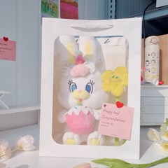리코 인형 꽃다발 졸업식 기념일 생일 선물 세트, 리코 케이크 인형 꽃다발 선물 세트
