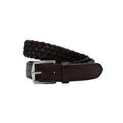 브룩스브라더스 벨트 Brooks Brothers 105025 Mens Genuine Leather 1.5" Square Buckle Braided Belt Dark Brown (3