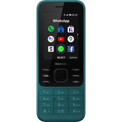 노키아 6300 4G - 언락 공기계 자급제폰 피처폰 미국판, 1, 시안 그린