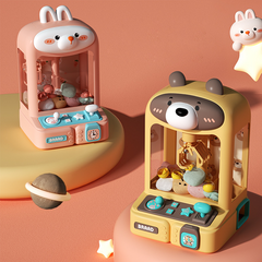 ZCD 미니 인형뽑기 기계 가챠뽑기 미니크레인 장난감 (인형10개+캡슐토이30개), 토끼