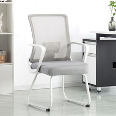 편안한 사무실용 공부용 고정형 바퀴없는 의자 10color Y449, 메쉬 그레이+화이트 다리