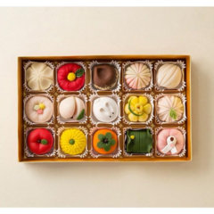 강남쿠킹디렉터가 만든 고급 수제 화과자 달지않은 일본화과자 어머니 생신 생일 선물, 전통화과자15구 선물세트+쇼핑백, 포장옵션 선택안함